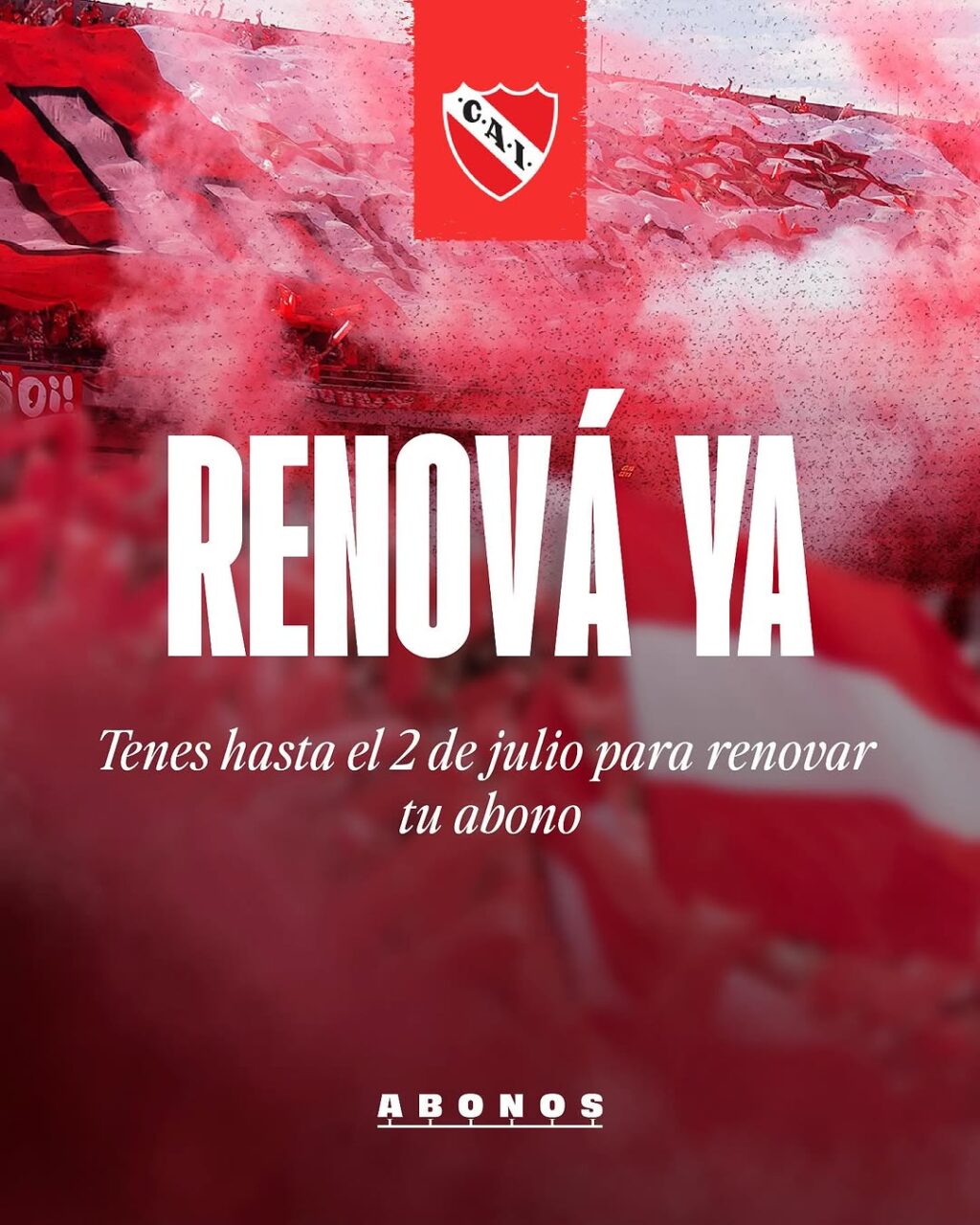 Ya son más de 3.500 socios los que están en lista de espera para Abonarse por primera vez.__Ingresá a cai.boleteriavip.com.ar y anotate vos también.__Ha(