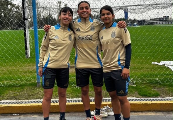 Las Diablas en la Selección_ 🇦🇷__Mia Gamarra_ Camila Ochoa y Jazmín Maidana luego de las prácticas realizadas con la Selección Argentina Sub17 y S(